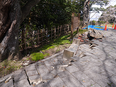 小丸山城　能登半島地震の被害状況