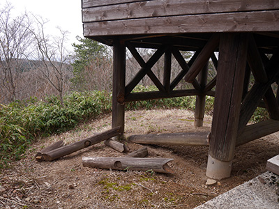 石動山の城砦　能登半島地震の被害状況